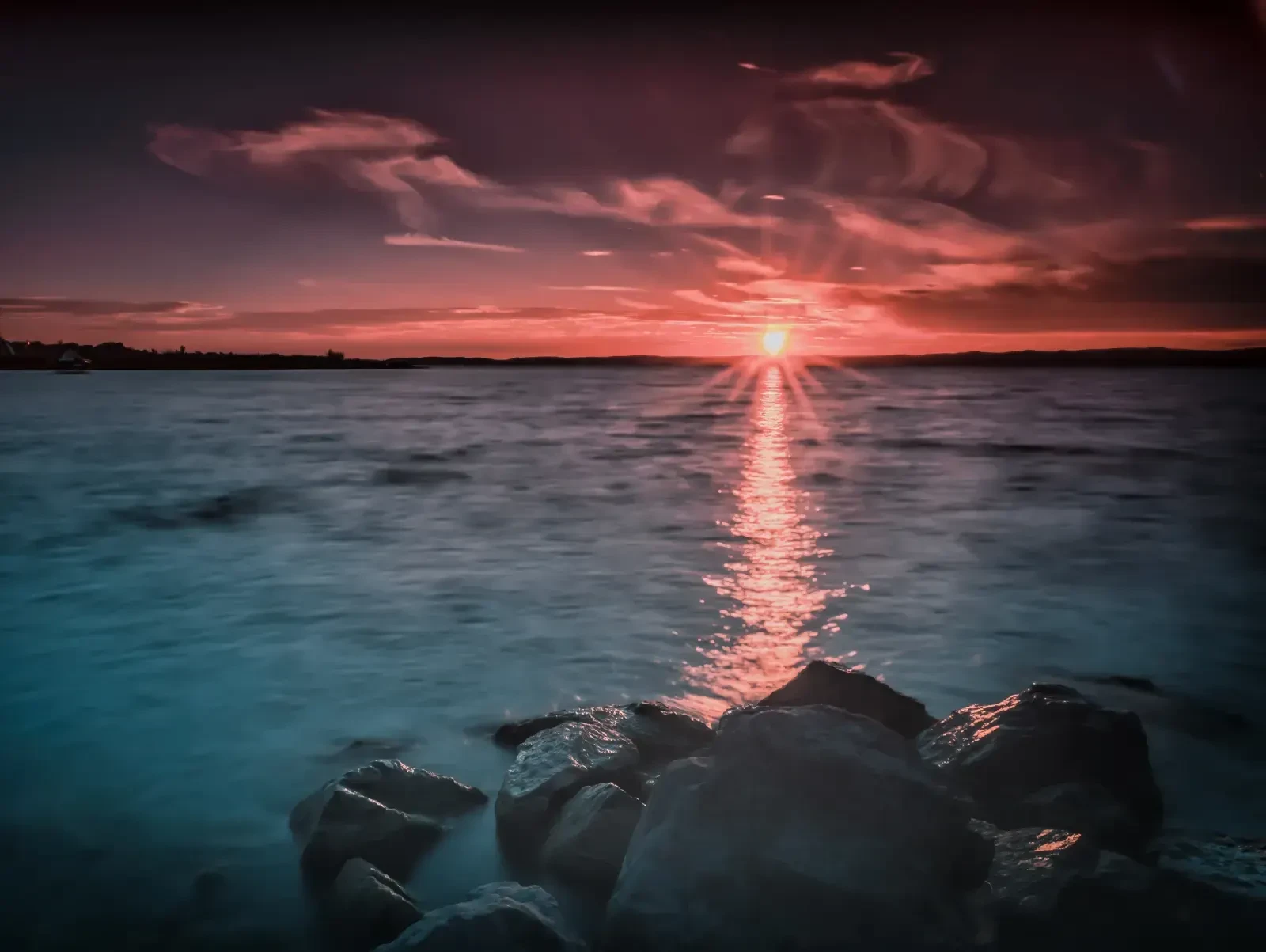 Sunset at lake Balaton